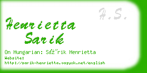 henrietta sarik business card